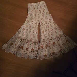 Bohemian Wide-Leg Pants with Floral Pattern Little Girls